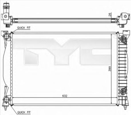 Радиатор, охлаждение двигателя TYC 702-0014