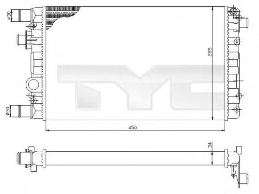 Радиатор, охлаждение двигателя TYC 709-0012