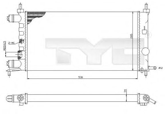 Радиатор, охлаждение двигателя TYC 725-0025-R