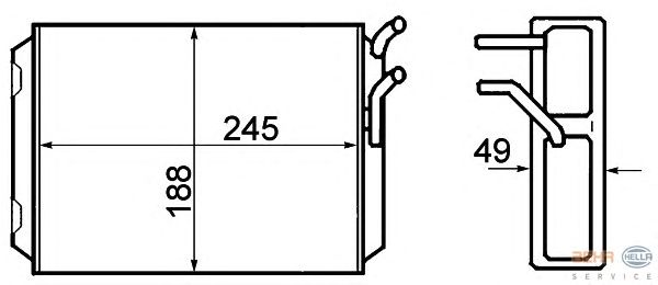 Радиатор отопителя HELLA 8FH 351 308-761