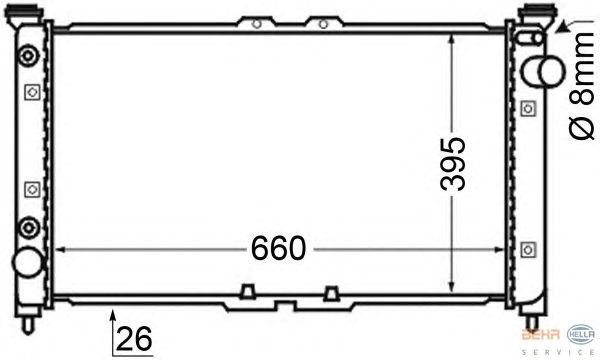 Радиатор, охлаждение двигателя HELLA 8MK 376 705-591