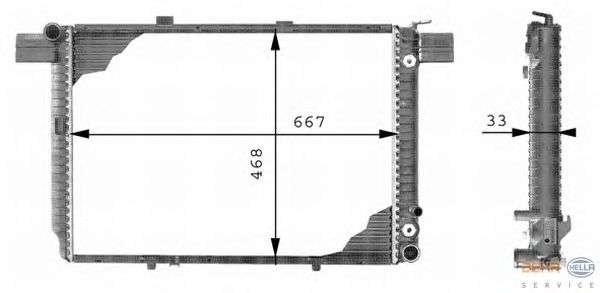 Радиатор, охлаждение двигателя HELLA 8MK 376 710-341