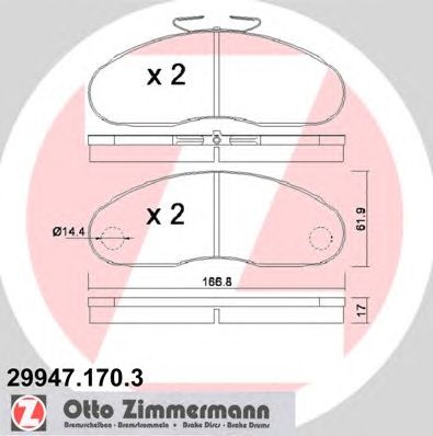 Тормозные колодки ZIMMERMANN 29947.170.3