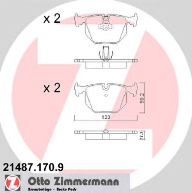 Тормозные колодки ZIMMERMANN 21487.170.9