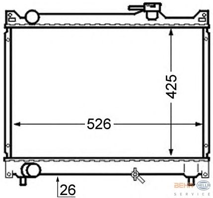 Радиатор, охлаждение двигателя HELLA 8MK 376 724-661