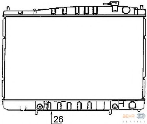 Радиатор, охлаждение двигателя HELLA 8MK 376 726-521