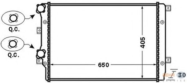 Радиатор, охлаждение двигателя HELLA 8MK 376 726-701