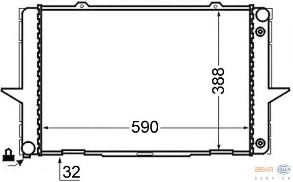 Радиатор, охлаждение двигателя HELLA 8MK 376 726-711
