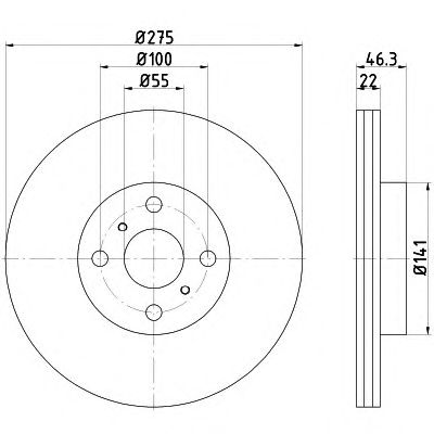 Тормозной диск HELLA 8DD 355 113-591