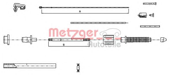 Тросик газа METZGER 10.0382