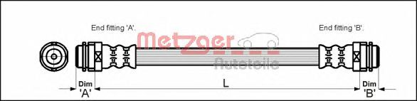 Тормозной шланг METZGER 4114798