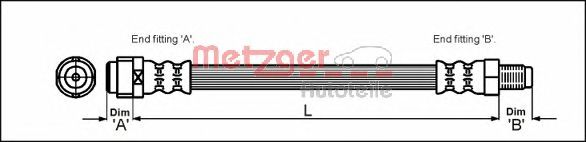 Тормозной шланг METZGER 4110574