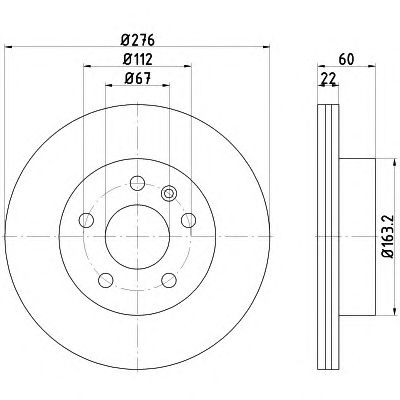 Тормозной диск HELLA 8DD 355 104-521 PRO