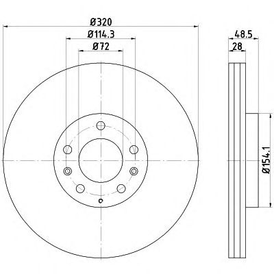 Тормозной диск HELLA 8DD 355 118-201 PRO