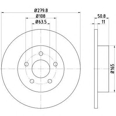 Тормозной диск HELLA 8DD 355 118-211 PRO