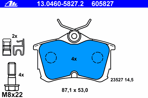 Тормозные колодки ATE 13.0460-5827.2