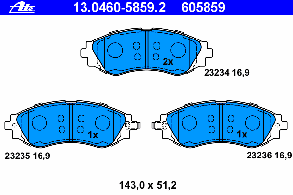 Тормозные колодки ATE 13.0460-5859.2