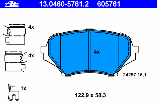 Тормозные колодки ATE 13.0460-5761.2