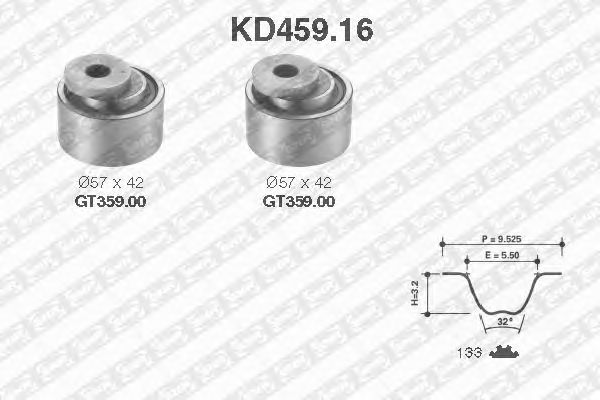 Комплект ремня ГРМ SNR KD459.16