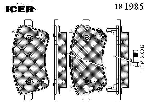 Тормозные колодки ICER 181985