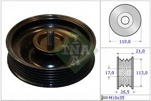 Направляющий / паразитный ролик  поликлинового ремня INA 532 0695 10