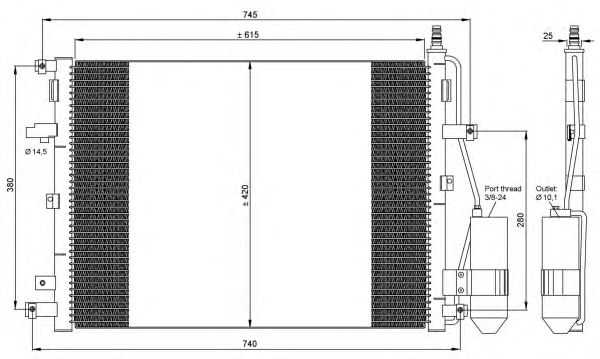 Радиатор кондиционера NRF 35876