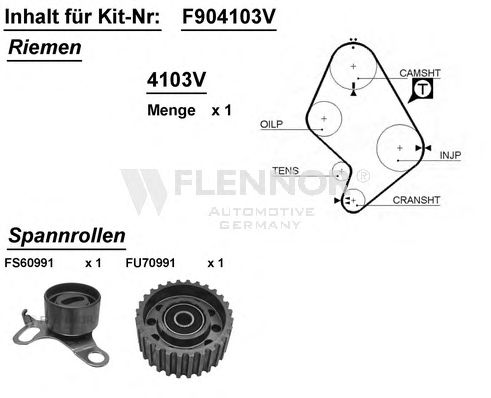 Комплект ремня ГРМ FLENNOR F904103V