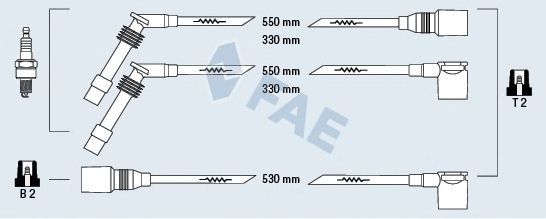 Комплект высоковольтных проводов FAE 85087