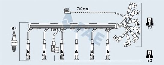 Комплект высоковольтных проводов FAE 85930