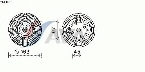 Вязкостная муфта вентилятора охлаждения AVA QUALITY COOLING MNC073