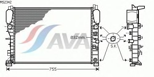 Радиатор, охлаждение двигателя AVA QUALITY COOLING MS2342