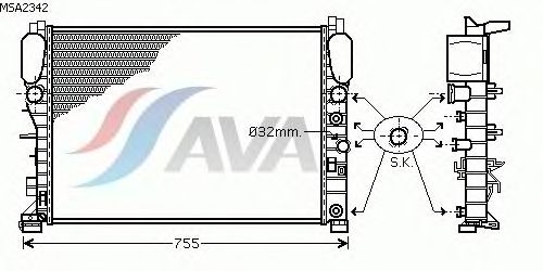 Радиатор, охлаждение двигателя AVA QUALITY COOLING MSA2342