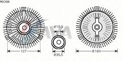 Вязкостная муфта вентилятора охлаждения AVA QUALITY COOLING MSC408