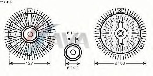 Вязкостная муфта вентилятора охлаждения AVA QUALITY COOLING MSC414