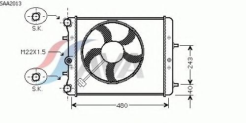 Радиатор, охлаждение двигателя AVA QUALITY COOLING SAA2013
