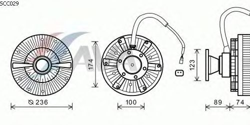 Вязкостная муфта вентилятора охлаждения AVA QUALITY COOLING SCC029