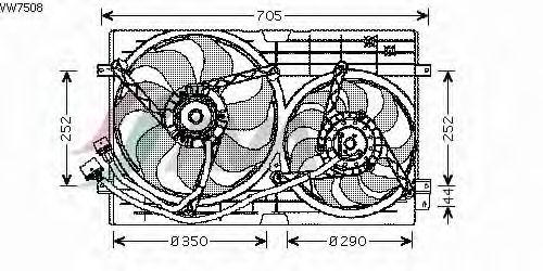 Вентилятор охлаждения AVA QUALITY COOLING VW7508