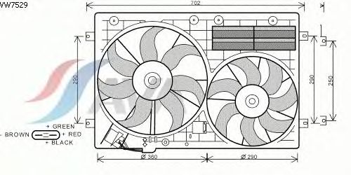 Вентилятор охлаждения AVA QUALITY COOLING VW7529