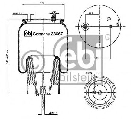 Пневмоподушка підвіски FEBI BILSTEIN 38667
