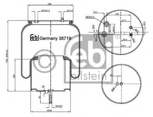 Пневмоподушка підвіски FEBI BILSTEIN 38719