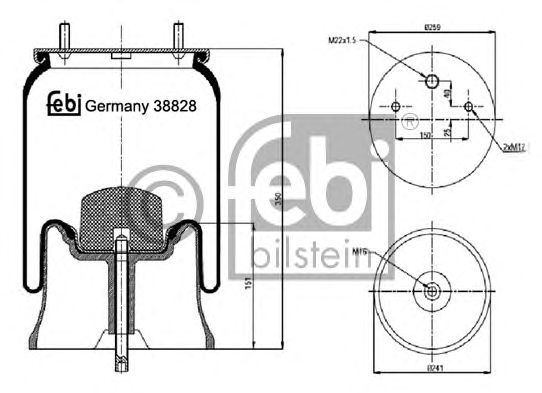 Пневмоподушка підвіски FEBI BILSTEIN 38828