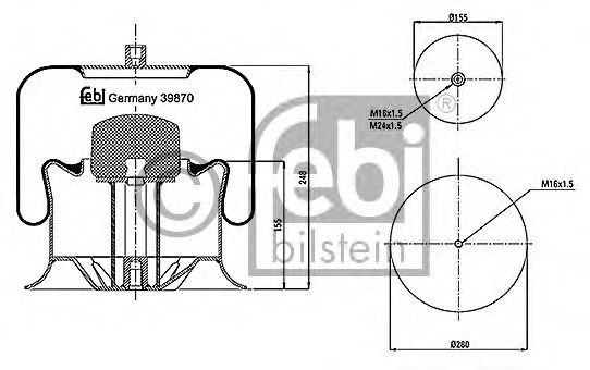 Пневмоподушка підвіски FEBI BILSTEIN 39870