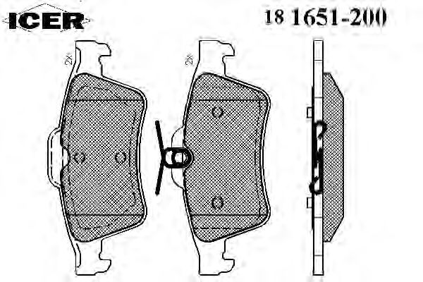 Тормозные колодки ICER 181651-200