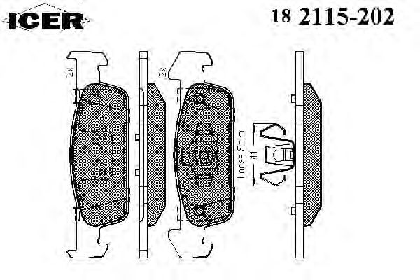 Тормозные колодки ICER 182115-202