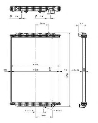 Радиатор, охлаждение двигателя NRF 519564