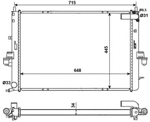 Радиатор, охлаждение двигателя NRF 55319