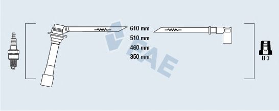 Комплект высоковольтных проводов FAE 83261