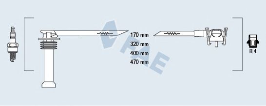 Комплект высоковольтных проводов FAE 85120