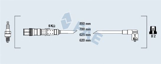 Комплект високовольтних проводів FAE 85681
