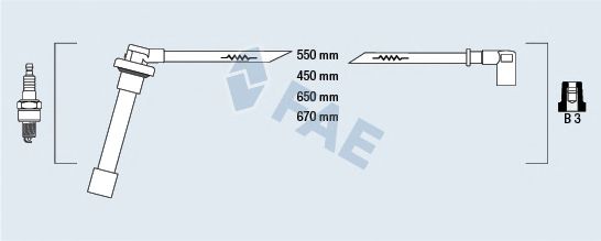 Комплект высоковольтных проводов FAE 85821